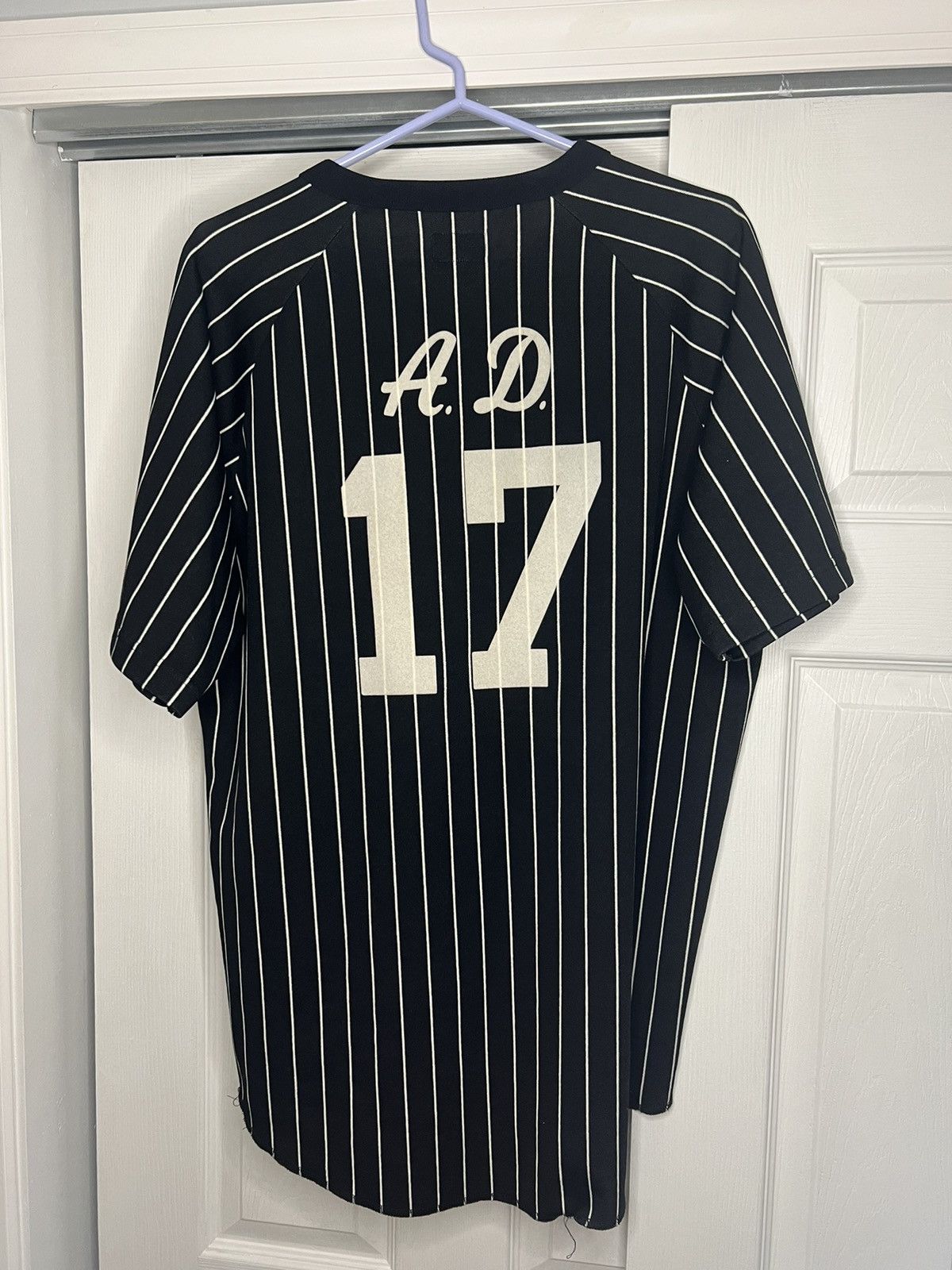Supreme Supreme AD Jersey Black Pinstripe Size US XL / EU 56 / 4 - 2 Thumbnail