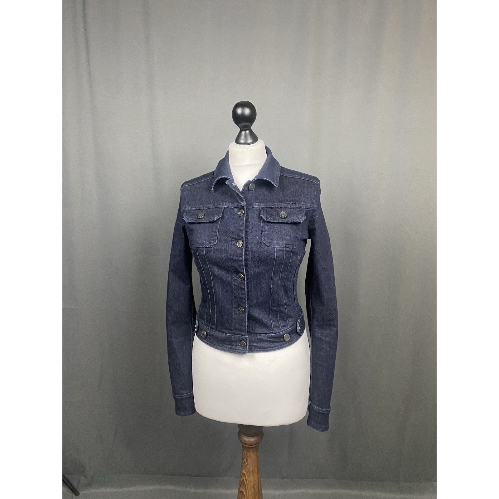 Burberry Burberry Brit Nova Check Women's Blue Denim Jeans Biker Jack Size M / US 6-8 / IT 42-44 - 3 Thumbnail