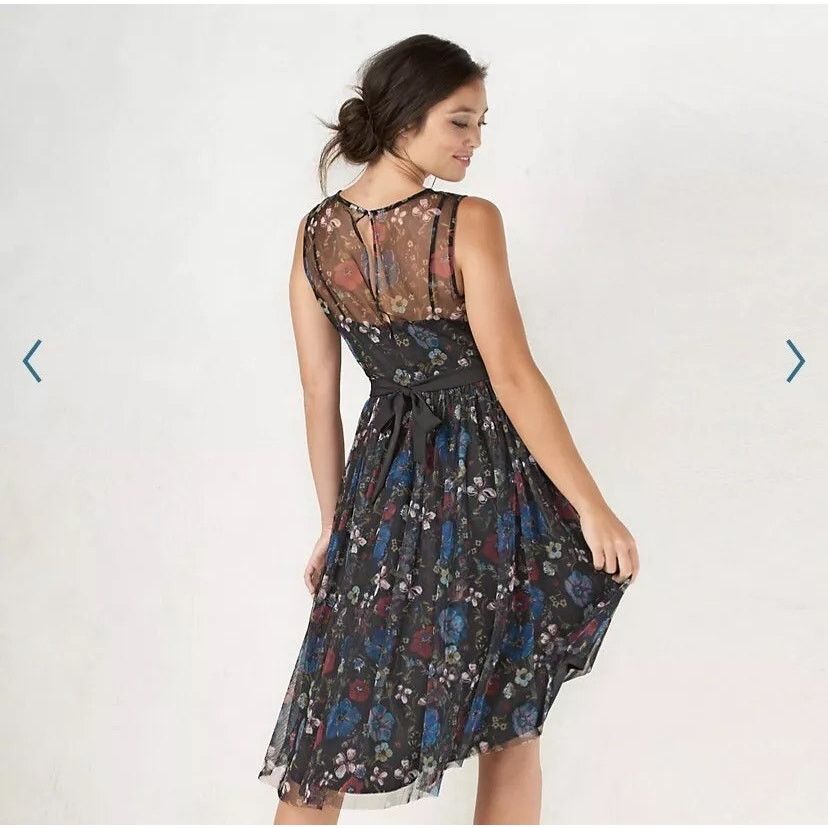 Disney Disney LC Lauren Conrad Snow White Black Floral Tulle Dress Size S / US 4 / IT 40 - 2 Thumbnail