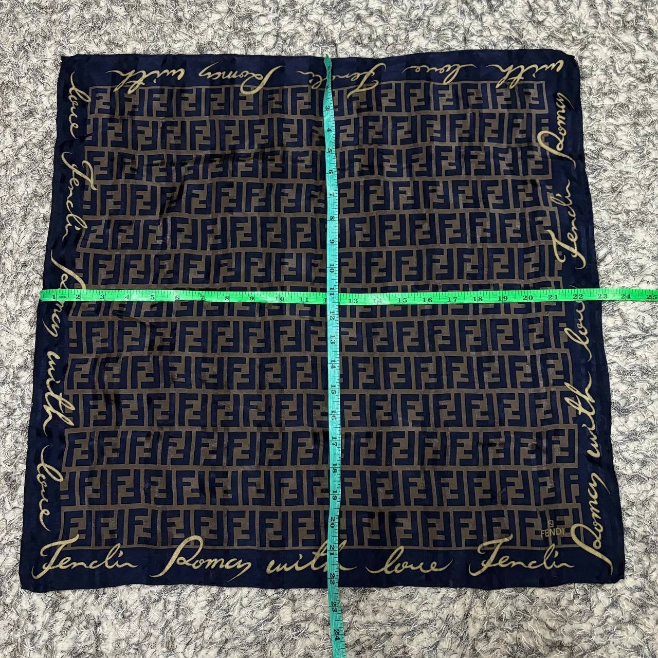 Fendi Vtg Fendi Zucca Monogram Silk Scarf "Roma With Love" 22x22 Size ONE SIZE - 5 Thumbnail