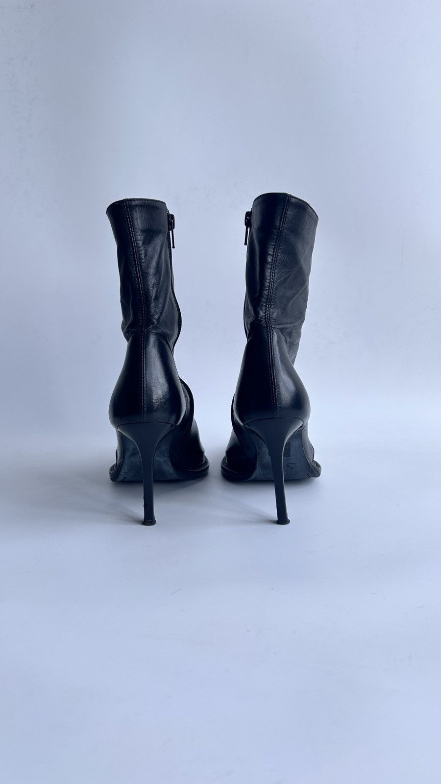 Ann Demeulemeester Ann Demeulemeester Leather High Heel Boots Archive Goth Size US 7.5 / IT 37.5 - 6 Thumbnail