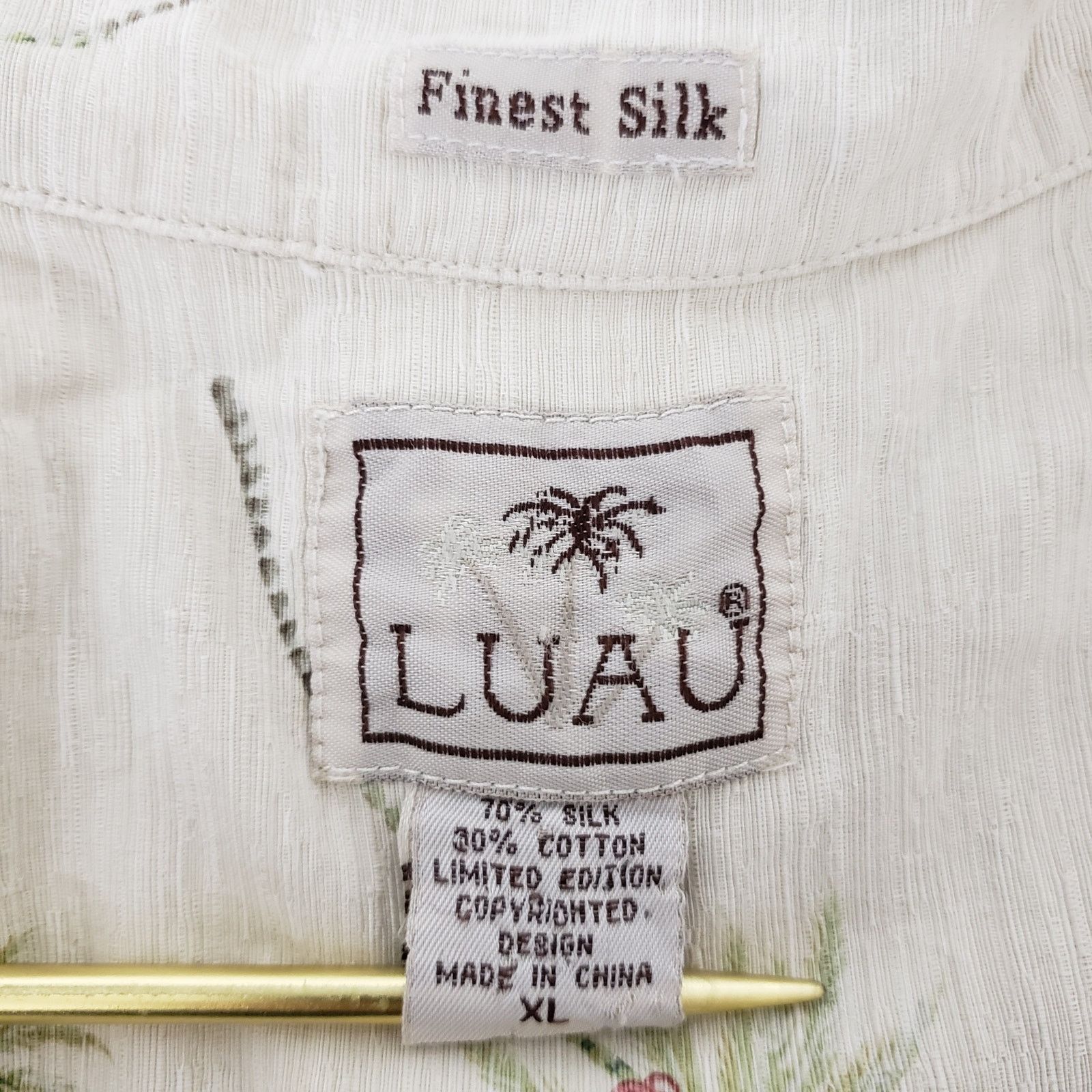 Other Luau Camp Shirt Hawaiian Silk Cotton Coconut Button Palms XL Size US XL / EU 56 / 4 - 9 Thumbnail