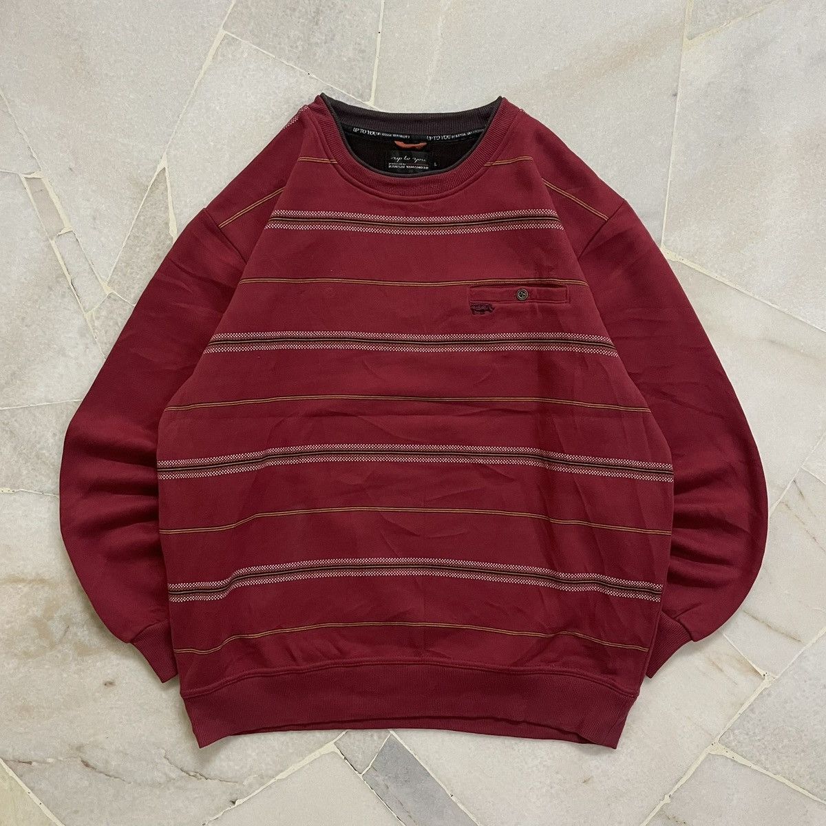 Kansai Yamamoto Vintage Sweatshirt Stripe Up to U Kansai Yamamoto Size US L / EU 52-54 / 3 - 2 Thumbnail