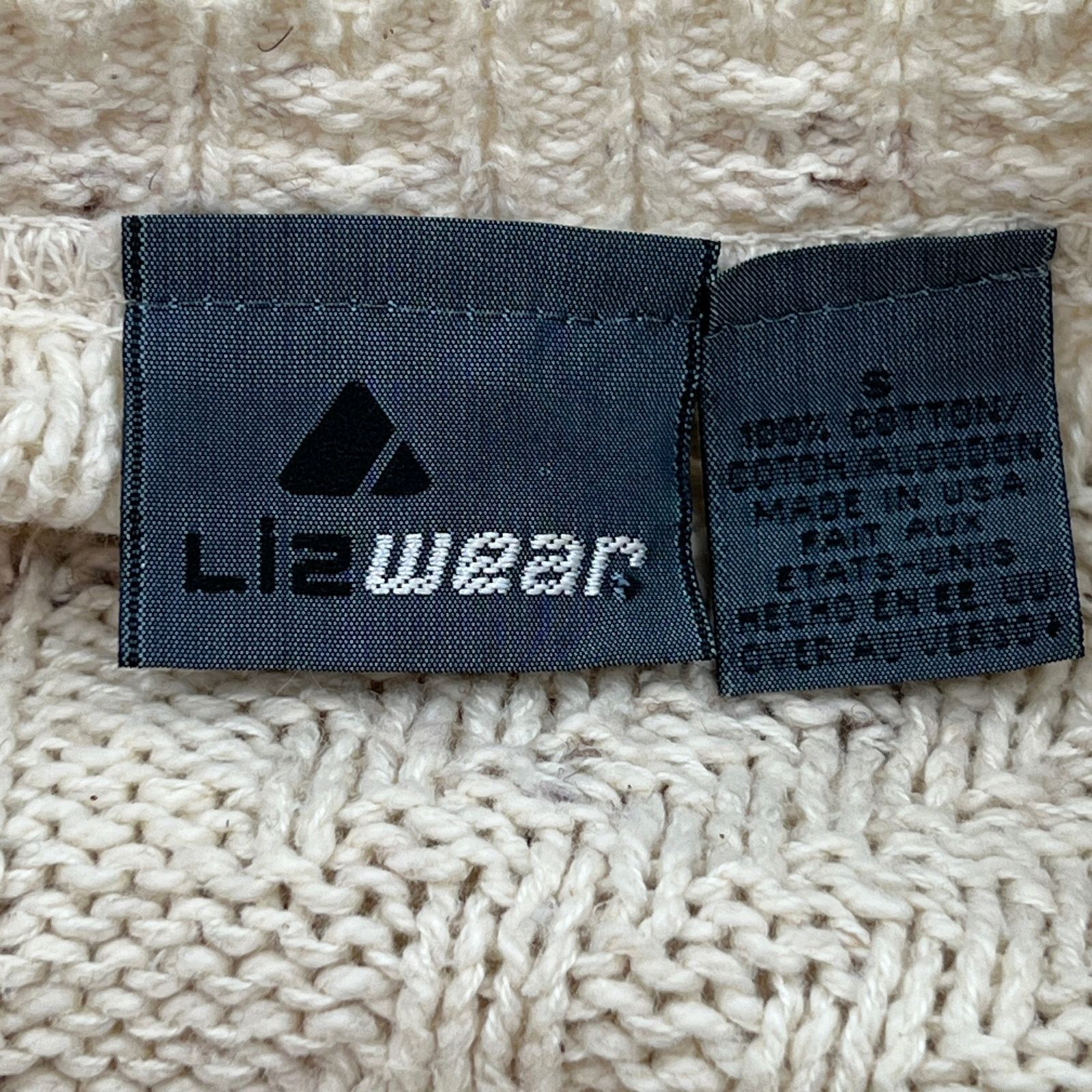 Vintage 90s Liz Wear Ivory Cotton Knit Oversized Crewneck Sweater Size US S / EU 44-46 / 1 - 3 Thumbnail