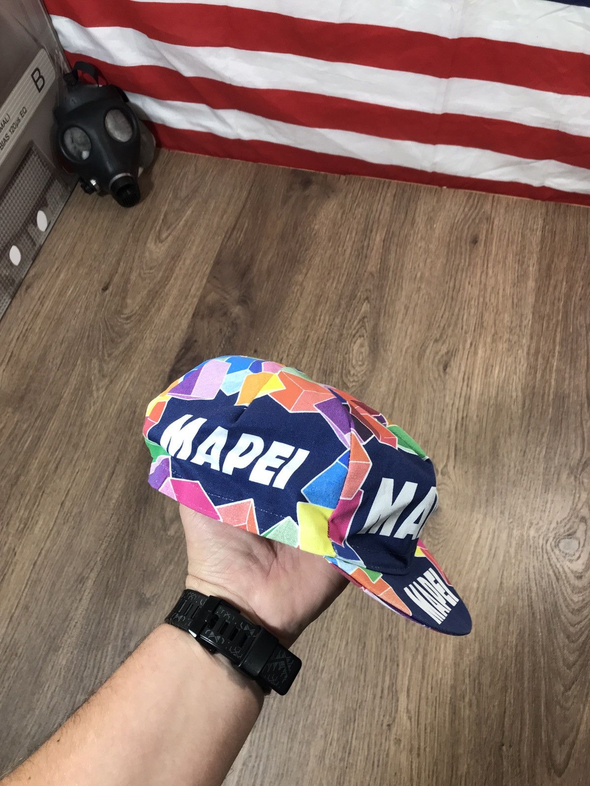 Vintage Vintage Mapei Quickstep Team Cycling Cap Made in Italy Size ONE SIZE - 4 Thumbnail