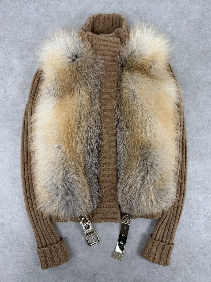 Gucci AW2010 Gucci Beige Camel Fox Fur Wool Jacket by Frida Giannini Size S / US 4 / IT 40 - 1 Thumbnail