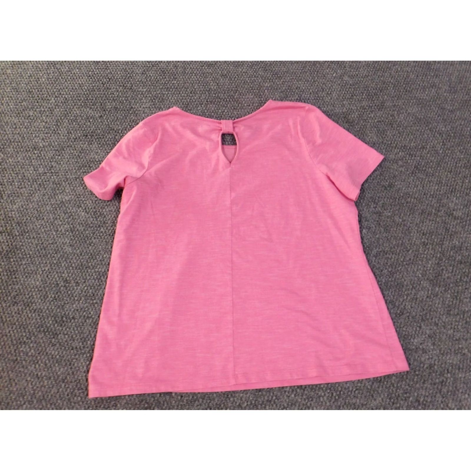 Talbots Talbots Blouse Shirt Womens 1X Pink Cotton Polyester Rayon Short Sleeve Round Neck Pullover Casual Classic Stretch Regular Size XL / US 12-14 / IT 48-50 - 6 Thumbnail