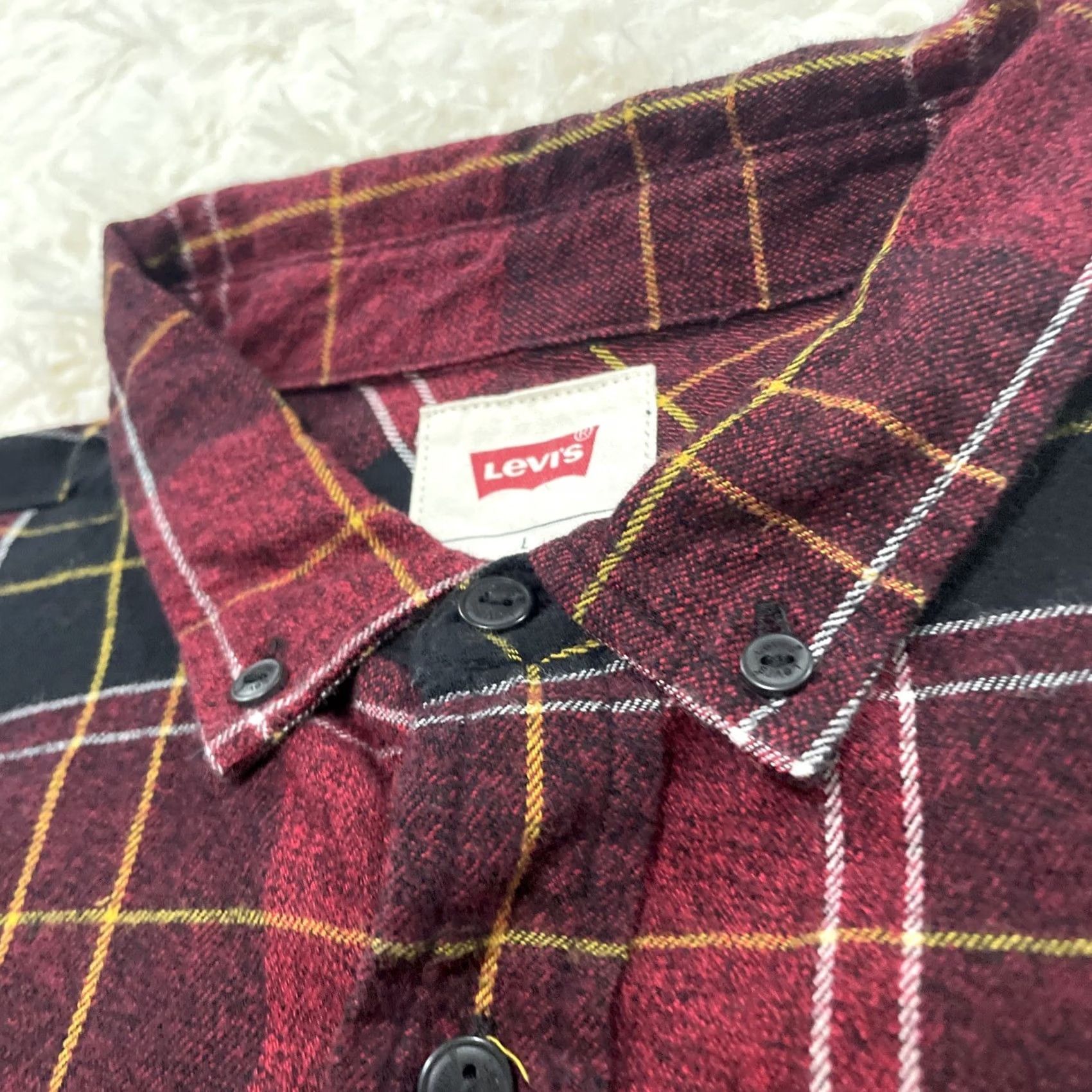 Levi's Levi's Flannel Shirt Men L Black Red Tab Rockabilly 90s Grunge Plaid Button-Up Casual Workwear Linen/Red Tab? Size US L / EU 52-54 / 3 - 4 Thumbnail