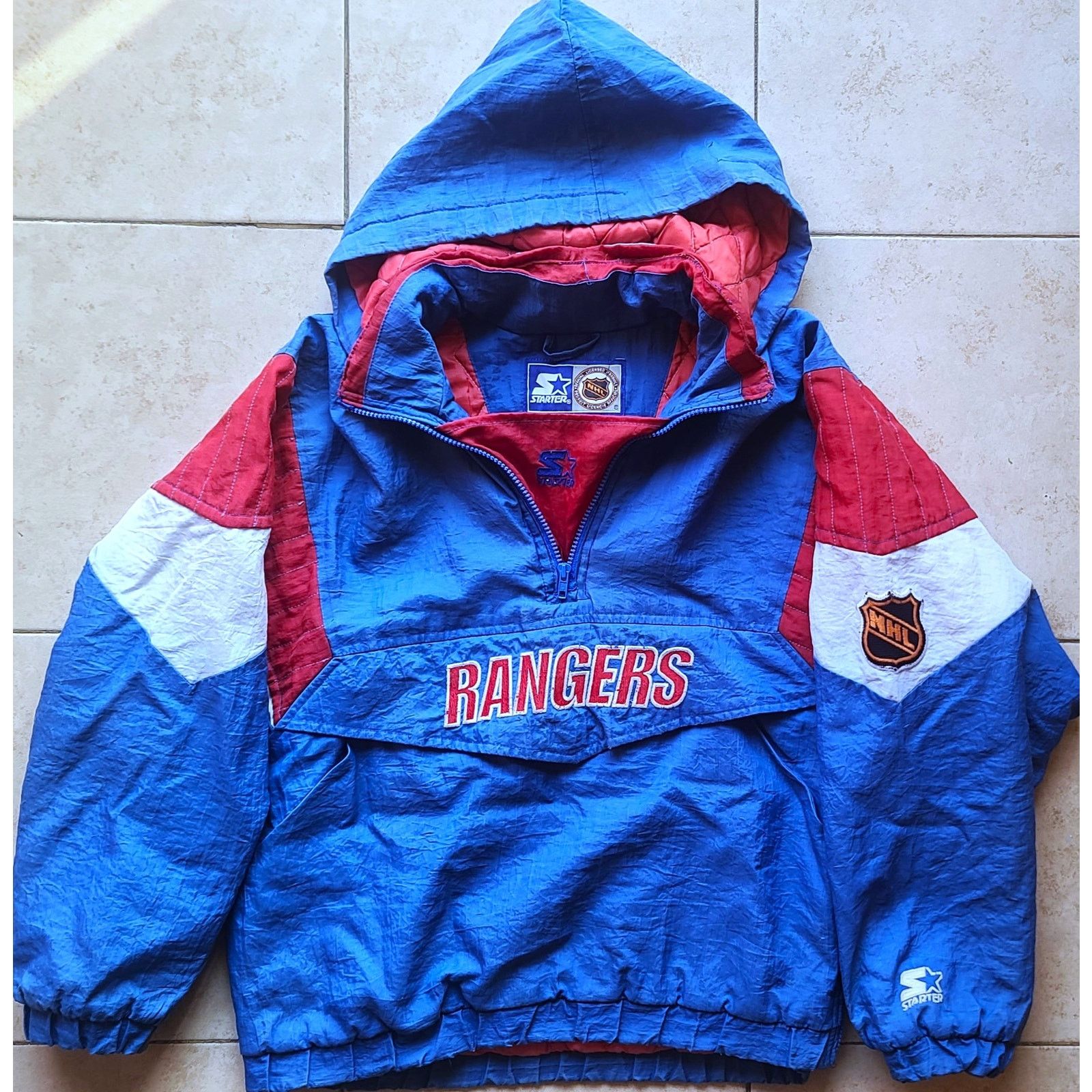 NHL × Starter NY Rangers 90s STARTER puffer Pullover 1/2 yth L NHL vintage Size US XS / EU 42 / 0 - 1 Thumbnail