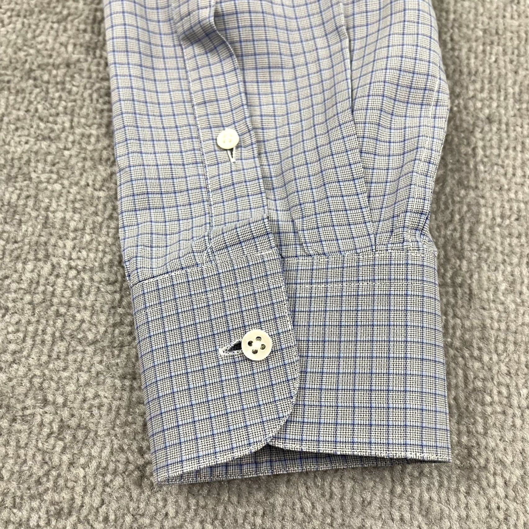 Ermenegildo Zegna Ermenegildo Zegna Shirt Mens Sz 42 - 16.5 Gray Blue Office Work Size 42R - 7 Thumbnail
