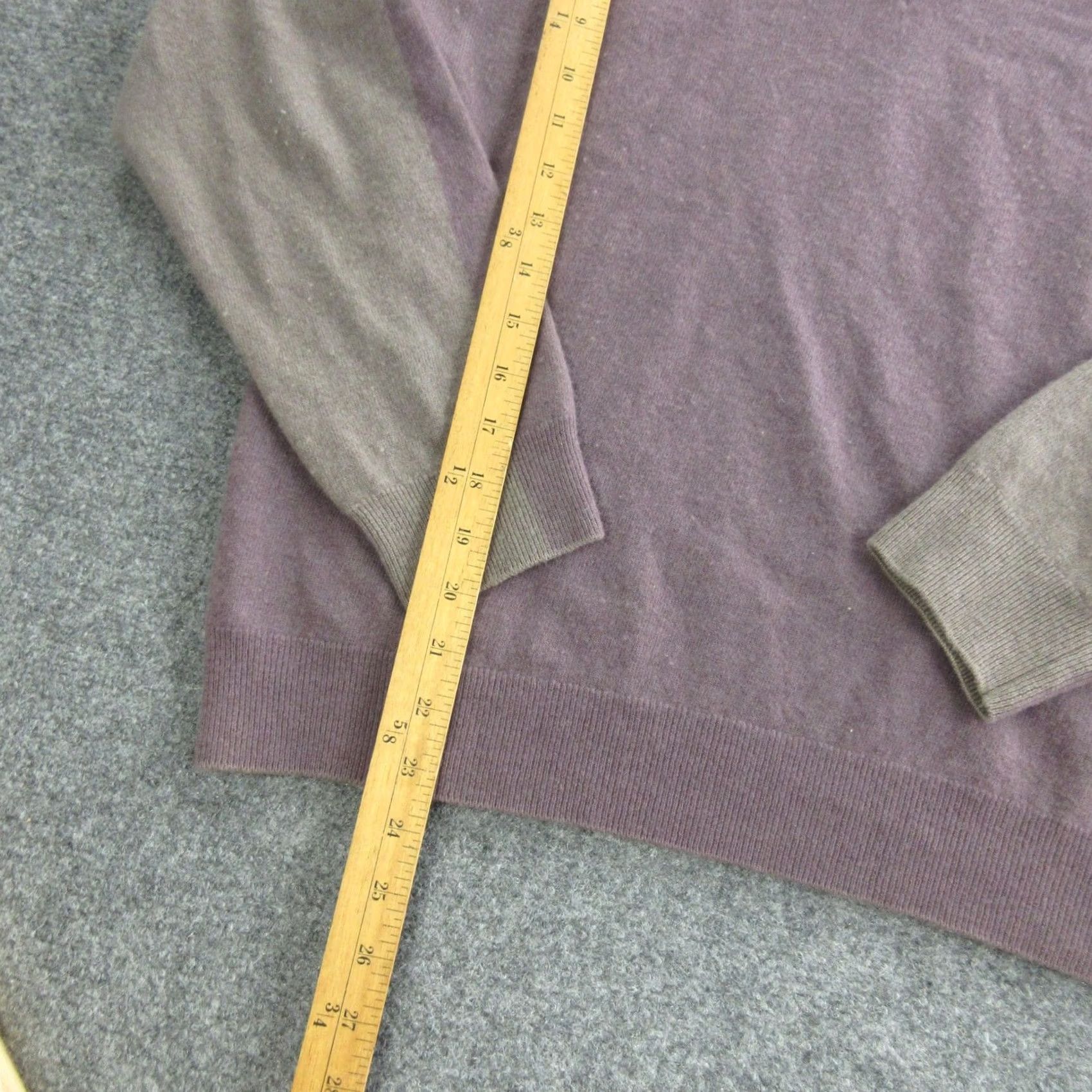 Altea Altea Sweater Mens L Purple Brown 100% Wool V-Neck Colorblock Knit Pullover Size US L / EU 52-54 / 3 - 2 Thumbnail