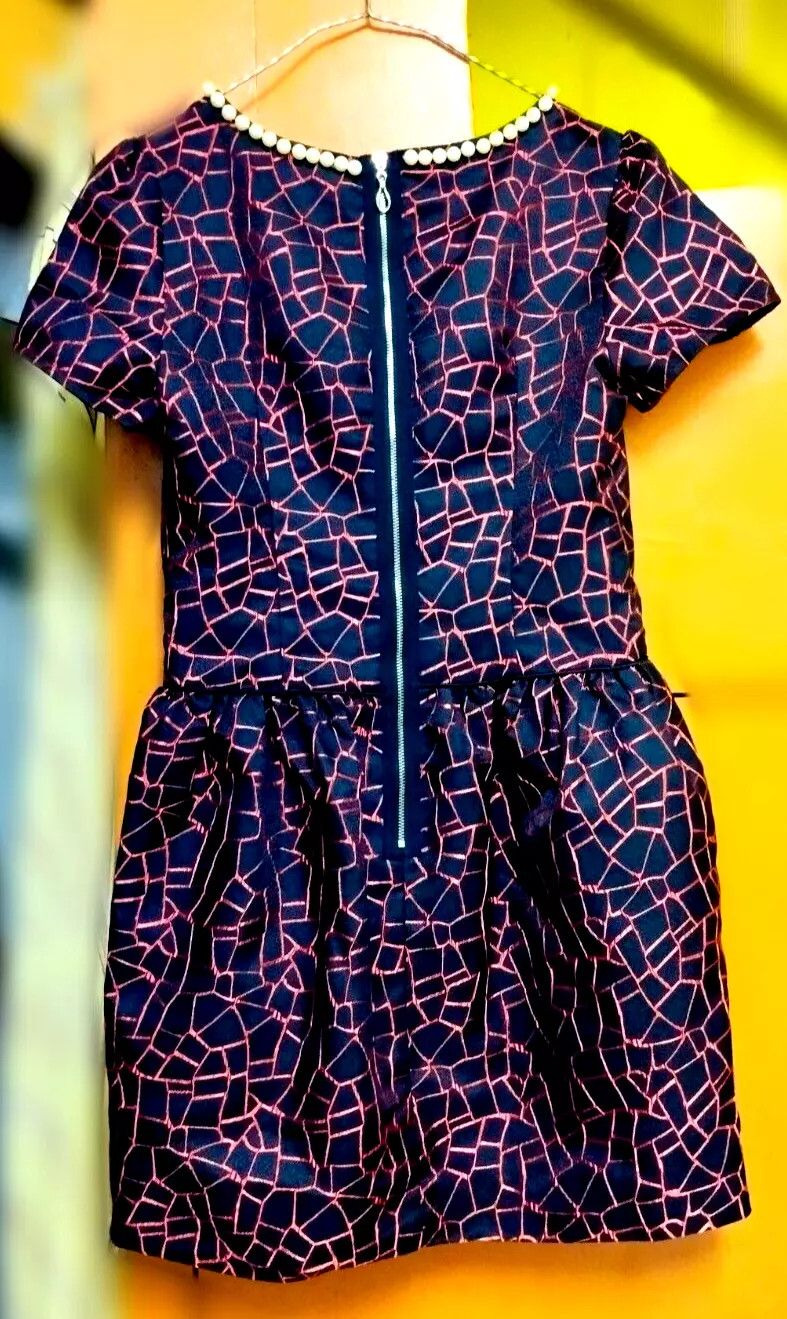 Miu Miu × Vintage MIU MIU Italy Women Short Retro Dress Faux Pearl Neckline Size S / US 4 / IT 40 - 5 Thumbnail