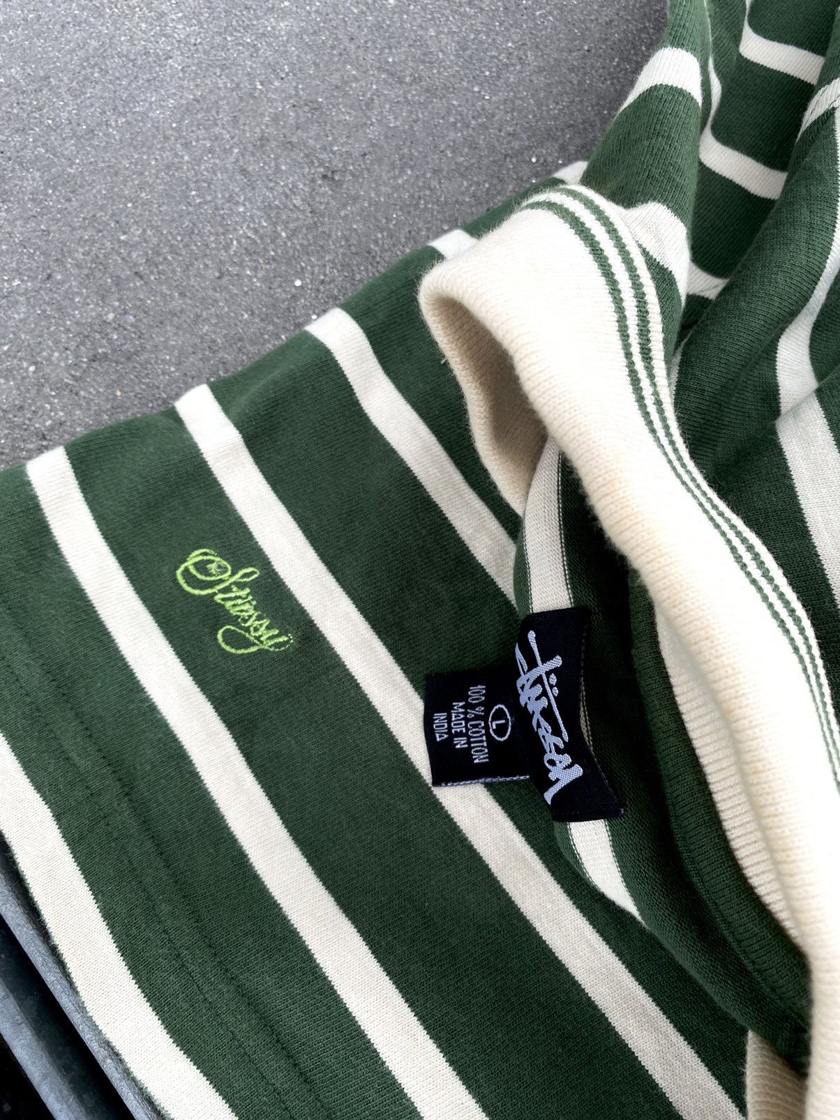 Stussy Vintage Rare Stussy Green Stripe Size US L / EU 52-54 / 3 - 5 Thumbnail