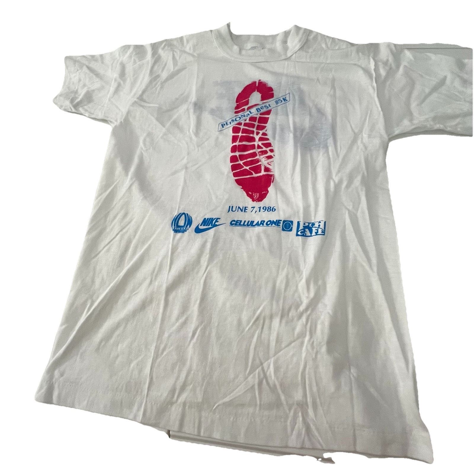 Nike NIKE T-SHIRT 80S White And Blue TAG MARATHON M COTTON White Size US M / EU 48-50 / 2 - 1 Thumbnail