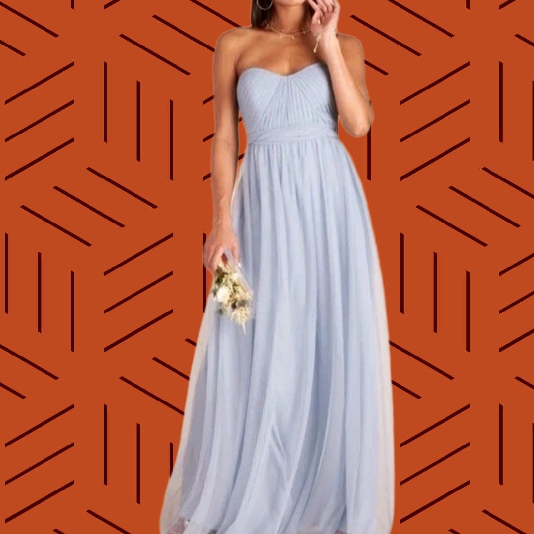 birdy grey christina dress Sky Blue Bridesmaid Dress Matte Satin Size XL