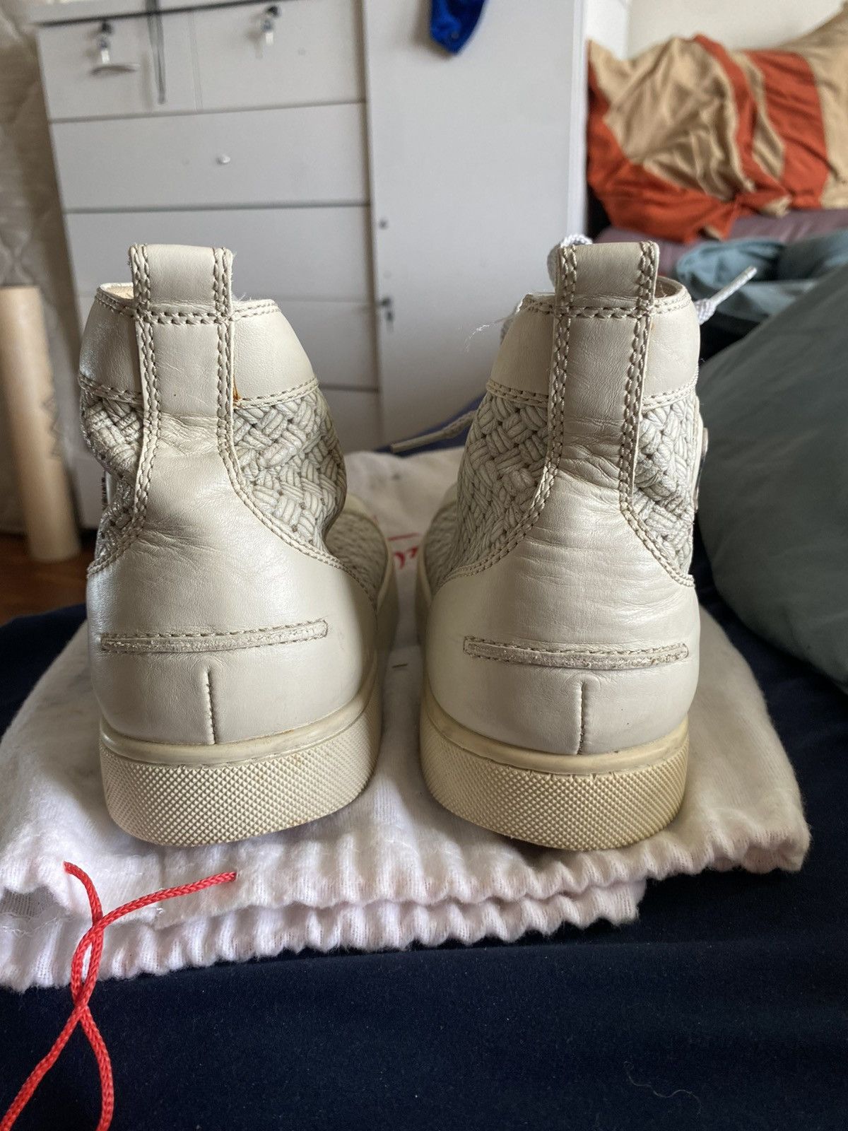 Christian Louboutin Christian Louboutin Woven Leather High-Top Sneakers – Size US 9 / EU 42 - 3 Thumbnail