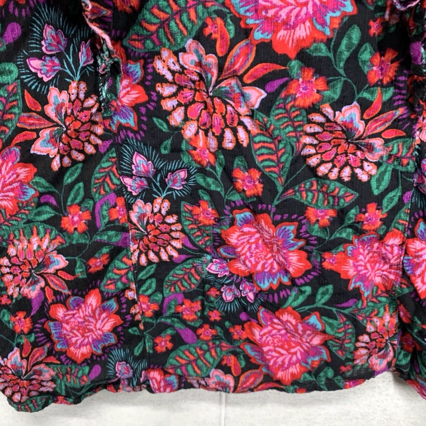 Vintage VINTAGE Women's 3X Floral Blouse Cotton Rayon Bohemian Summer Party/Cocktail Casual Wear Size XXL / US 16-18 / IT 52-54 - 5 Thumbnail