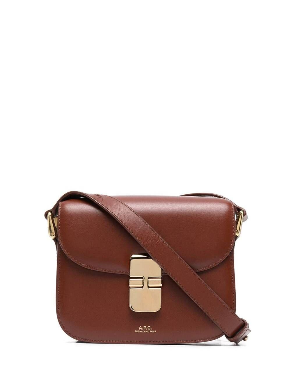 A.P.C. 'Grace Mini' Brown Crossbody bag with Leather Buckle Closure in Eco Leather Woman Size ONE SIZE - 1 Thumbnail