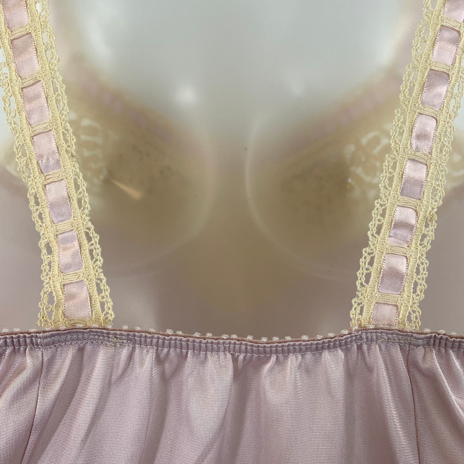 Vintage Vintage 70s Flair Satin Lace Camisole Lingerie Lace Trim Size S / US 4 / IT 40 - 12 Thumbnail