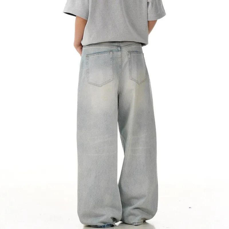 Jean Clean fit Wide Leg Worn-out Jeans Size US 33 - 2 Thumbnail