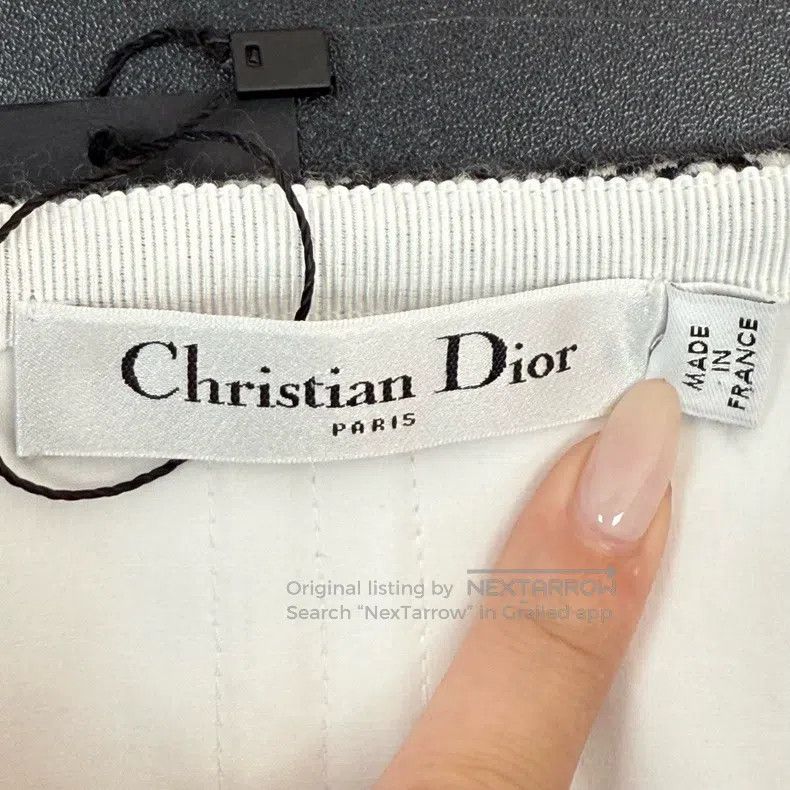 Dior Dior Black and white checkered wool irregular skirt Size 24" / US 00 / IT 34 - 5 Thumbnail