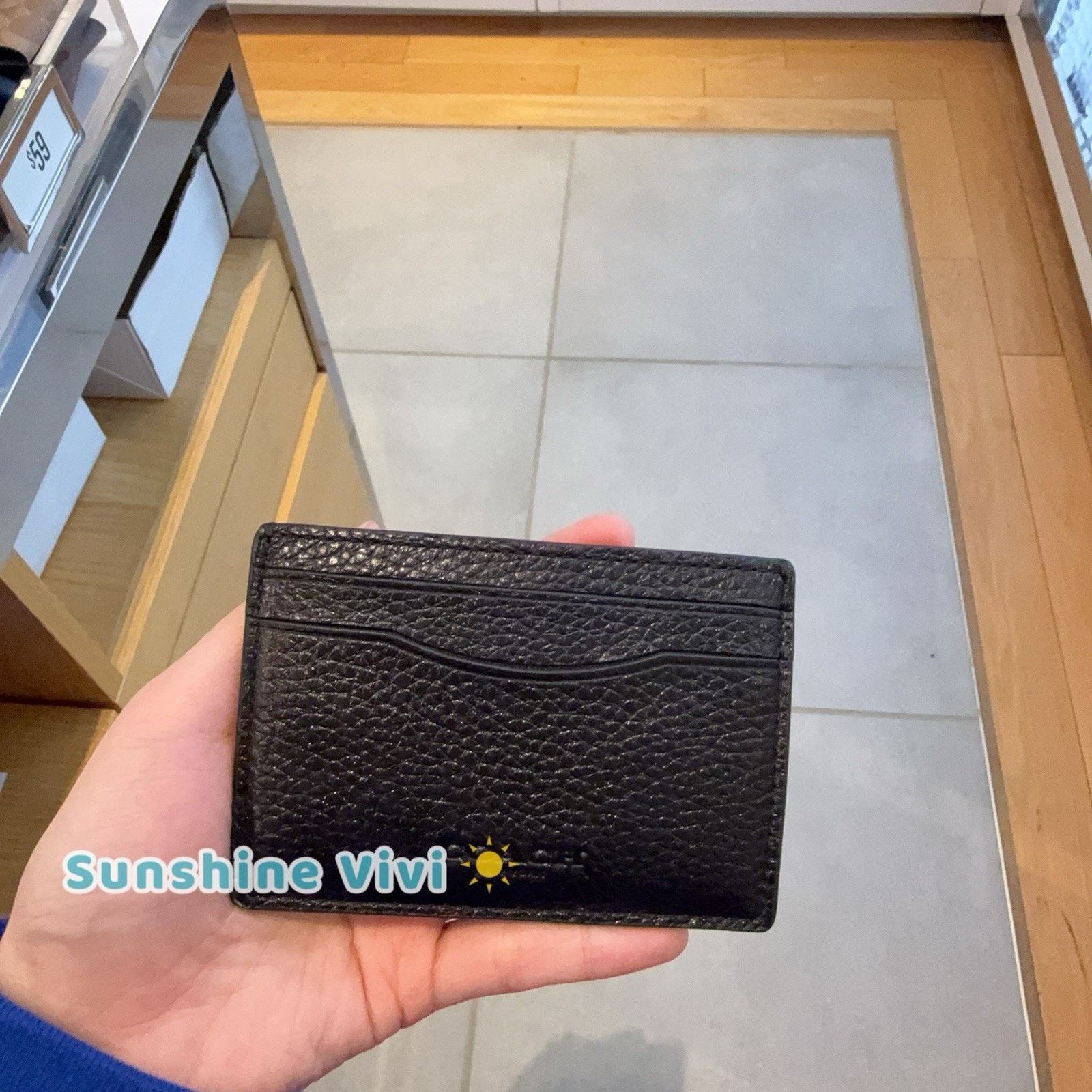 Coach NWT Coach Card Case With Money Clip In Leather CCF97 Black Size ONE SIZE - 1 Thumbnail