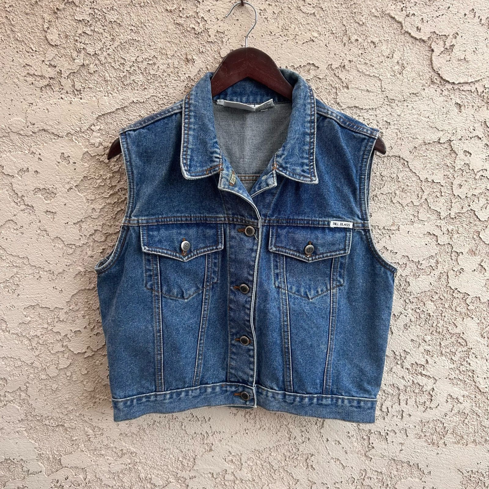 Bill Blass Vintage Bill Blass Denim Vest Womens L Size L / US 10 / IT 46 - 1 Thumbnail