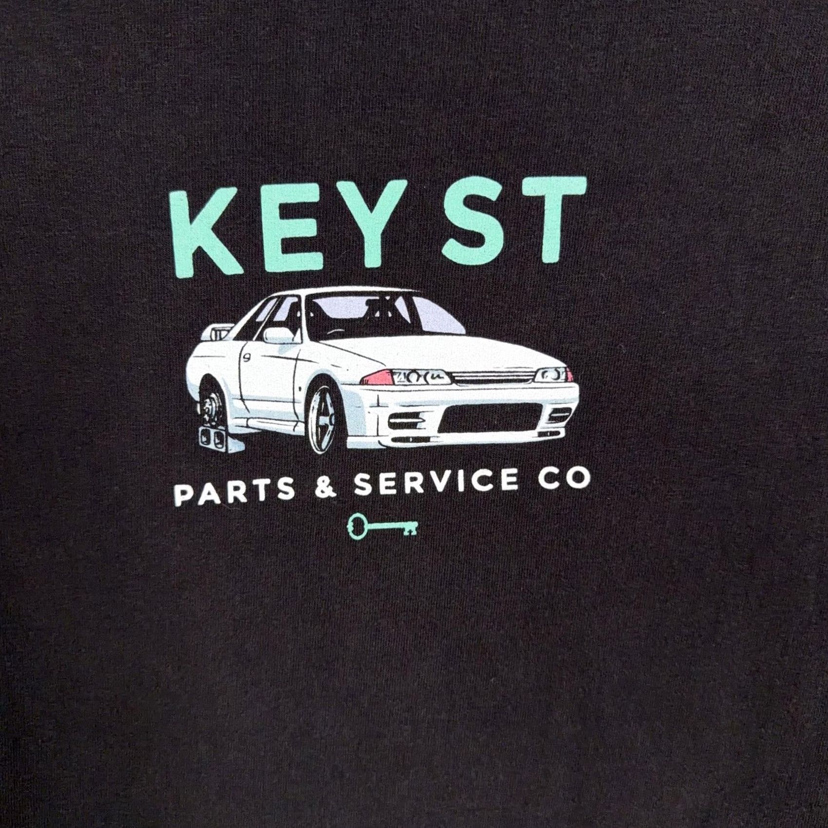 Vintage Key Street Shirt Womens Small Black Parts & Service Car Graphic Tee Tagless Size S / US 4 / IT 40 - 2 Thumbnail