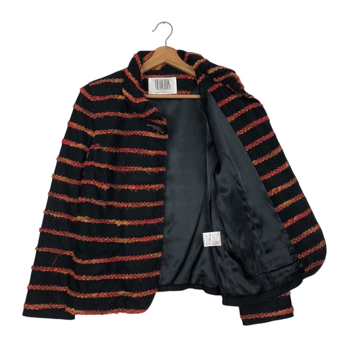 Japanese Brand Vilanculos 1982 Presented Multi-Color Bouclé Stripe Coat Size M / US 6-8 / IT 42-44 - 12 Thumbnail