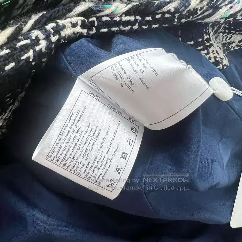 Chanel Chanel Black navy blue milky white colour-blocked jacket Size XXS / US 00 / IT 34 - 4 Thumbnail