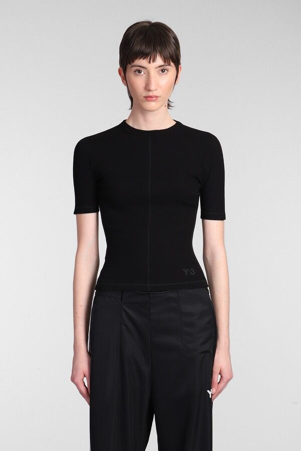 Yohji Yamamoto Y's Yohji Yamamoto Stretchable Black Crop Top Size S / US 4 / IT 40 - 2 Thumbnail