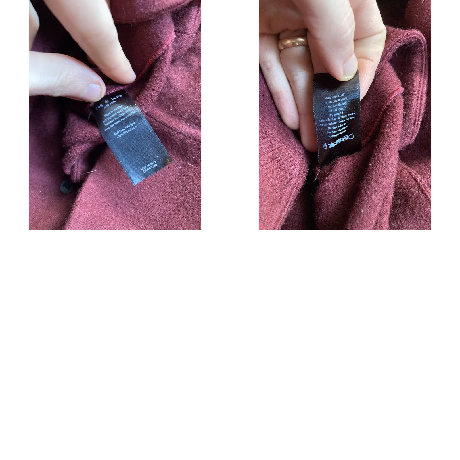 Rag & Bone rag & bone Blazer Womens 2 Wool Burgundy Jacket Coat Slade Quiet Luxury Size XS / US 0-2 / IT 36-38 - 8 Thumbnail