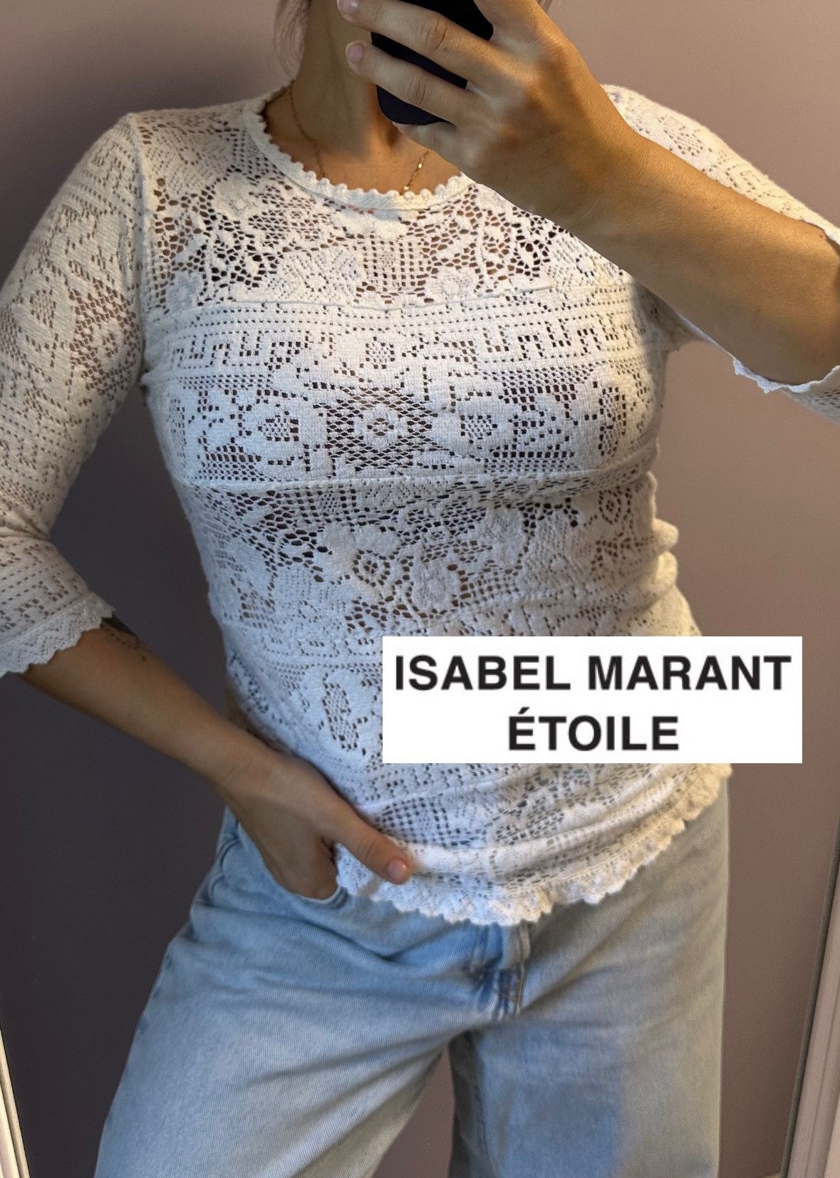 Isabel Marant × Isabel Marant Etoile × Vintage openwork white blouse Size S / US 4 / IT 40 - 1 Thumbnail
