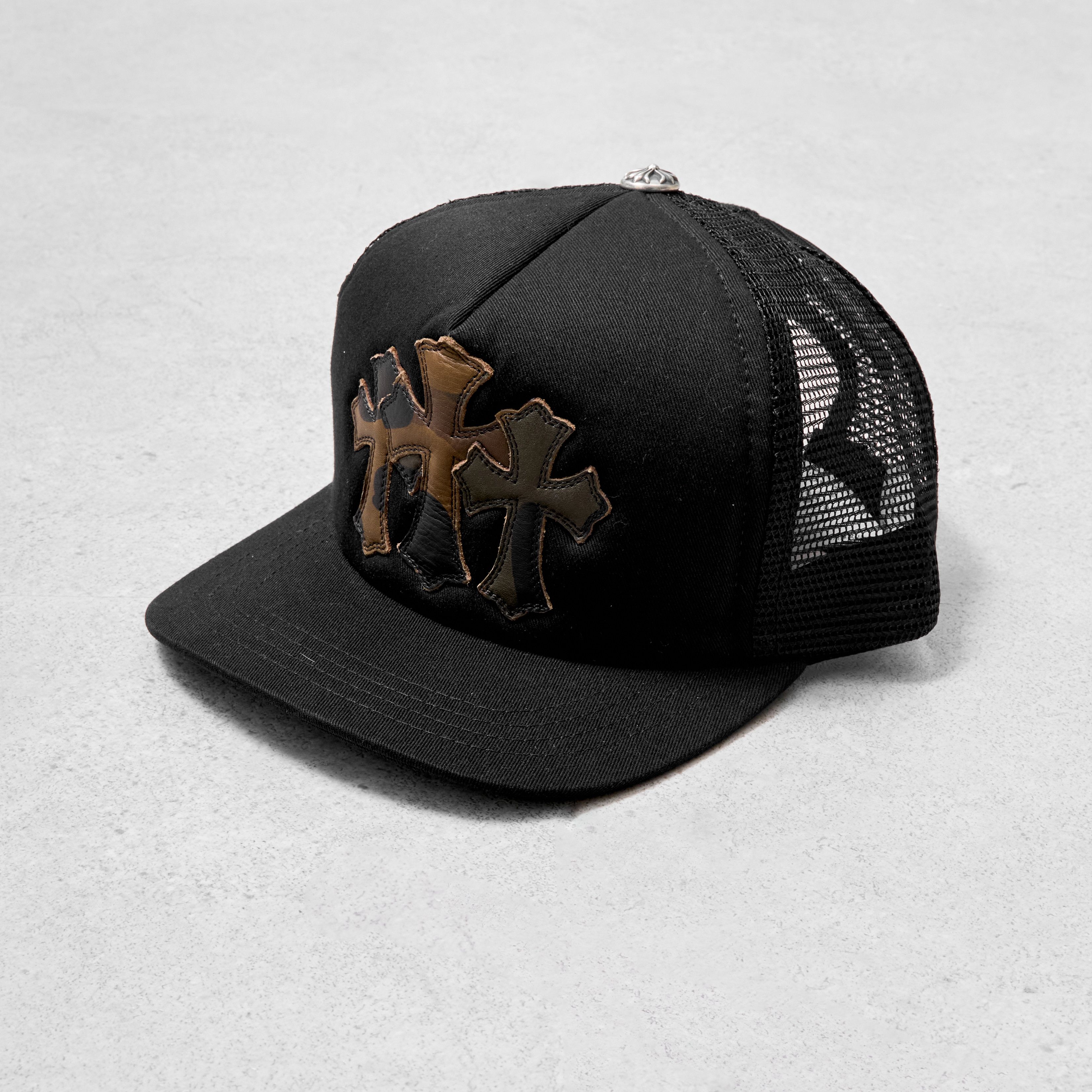 Chrome Hearts CHROME HEARTS Cemetery Leather Patch Black Trucker Hat black Size ONE SIZE - 5 Thumbnail