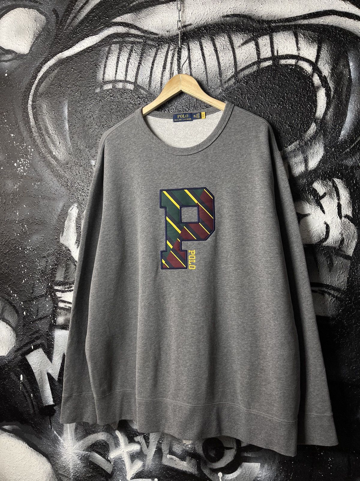 Polo Ralph Lauren Polo Ralph Lauren Big Logo P Grey Cotton Sweatshirt Size XXL Size US XXL / EU 58 / 5 - 1 Thumbnail