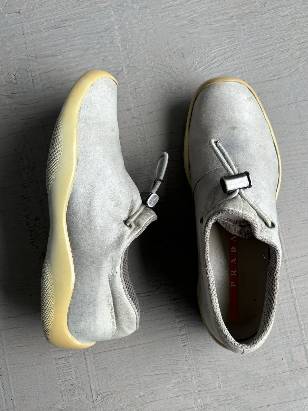 Prada × Vintage 2000s Prada Linea Rossa Slip On Sneakers Womens Y2K Mules Size US 7 / IT 37 - 3 Thumbnail
