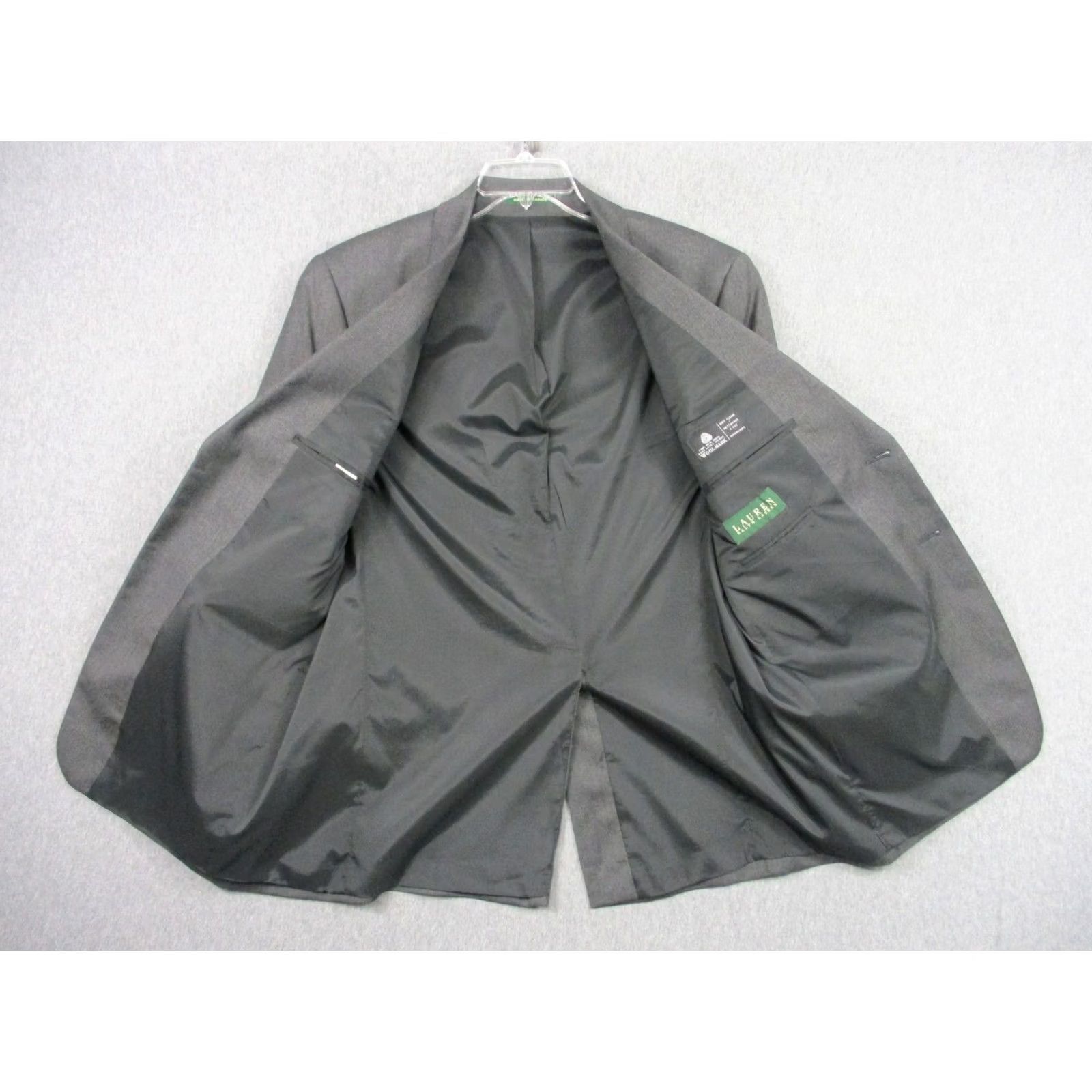 Ralph Lauren Lauren Ralph Jacket Mens 40 Gray Suit 40R Wool Two Button Made Canada Size 40R - 4 Thumbnail