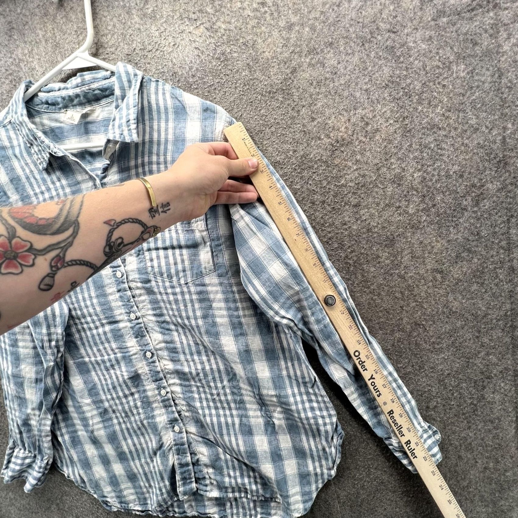 Vintage L.L. Bean Shirt Mens Large Blue Plaid Chambray Button Front Lightweight Shirt Mens Large Blue Plaid Chambray Button Front Lightweight Size US L / EU 52-54 / 3 - 5 Thumbnail
