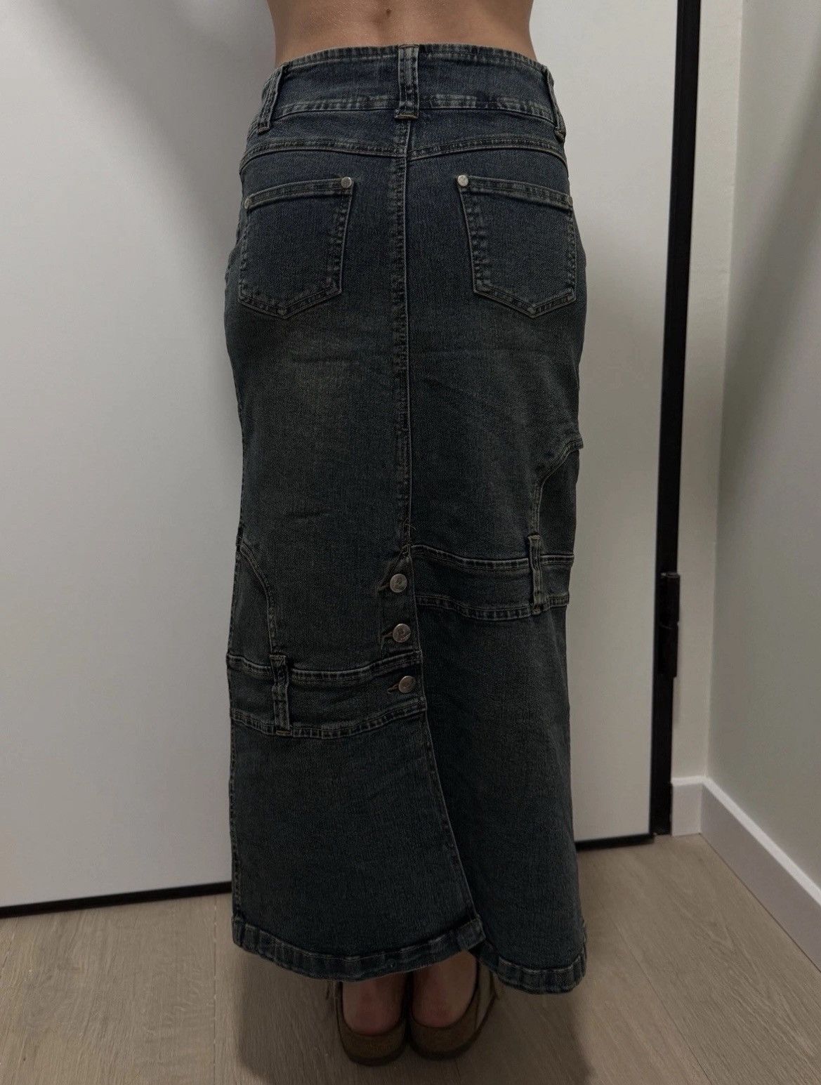 Vintage Tulip Jeans vintage avant garde Denim y2k midi skirt Size S Size 27" / US 4 / IT 40 - 8 Thumbnail