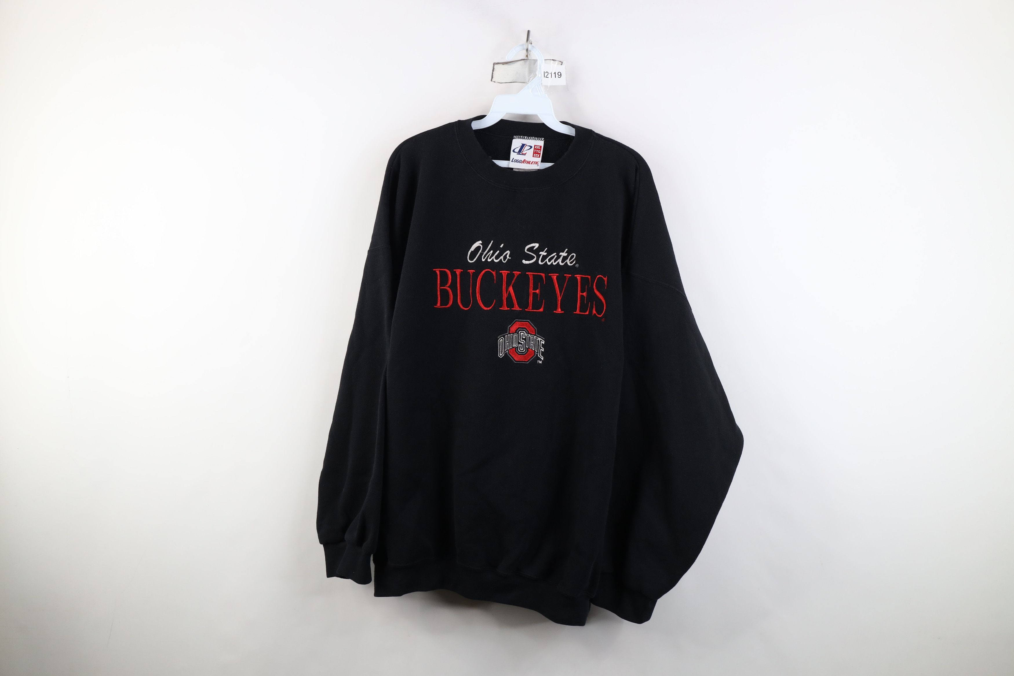 Vintage Vintage 90s Spell Ohio State University Sweatshirt Black USA Size US XXL / EU 58 / 5 - 1 Thumbnail