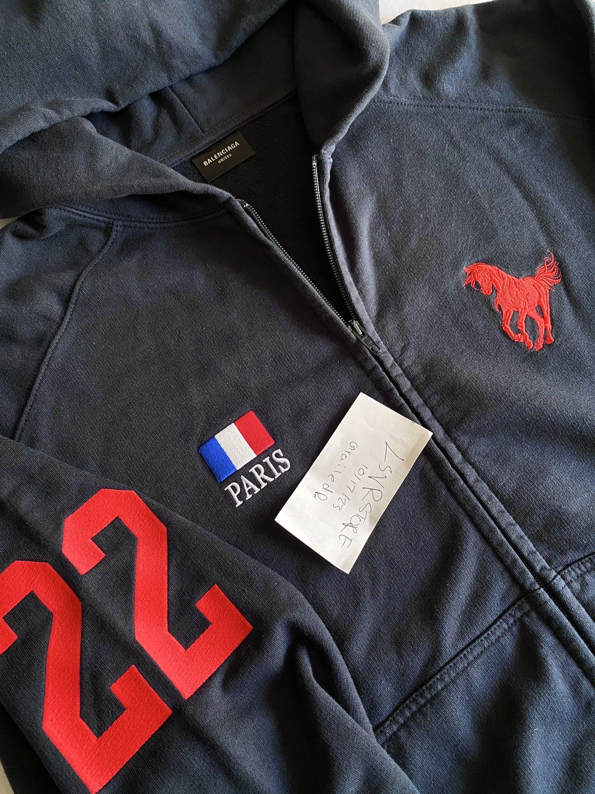 トップス BALENCIAGA POLO PARIS HORSE ZIP UP Balenciaga Polo Zip-up Hoodie in Blue for Men | Lyst