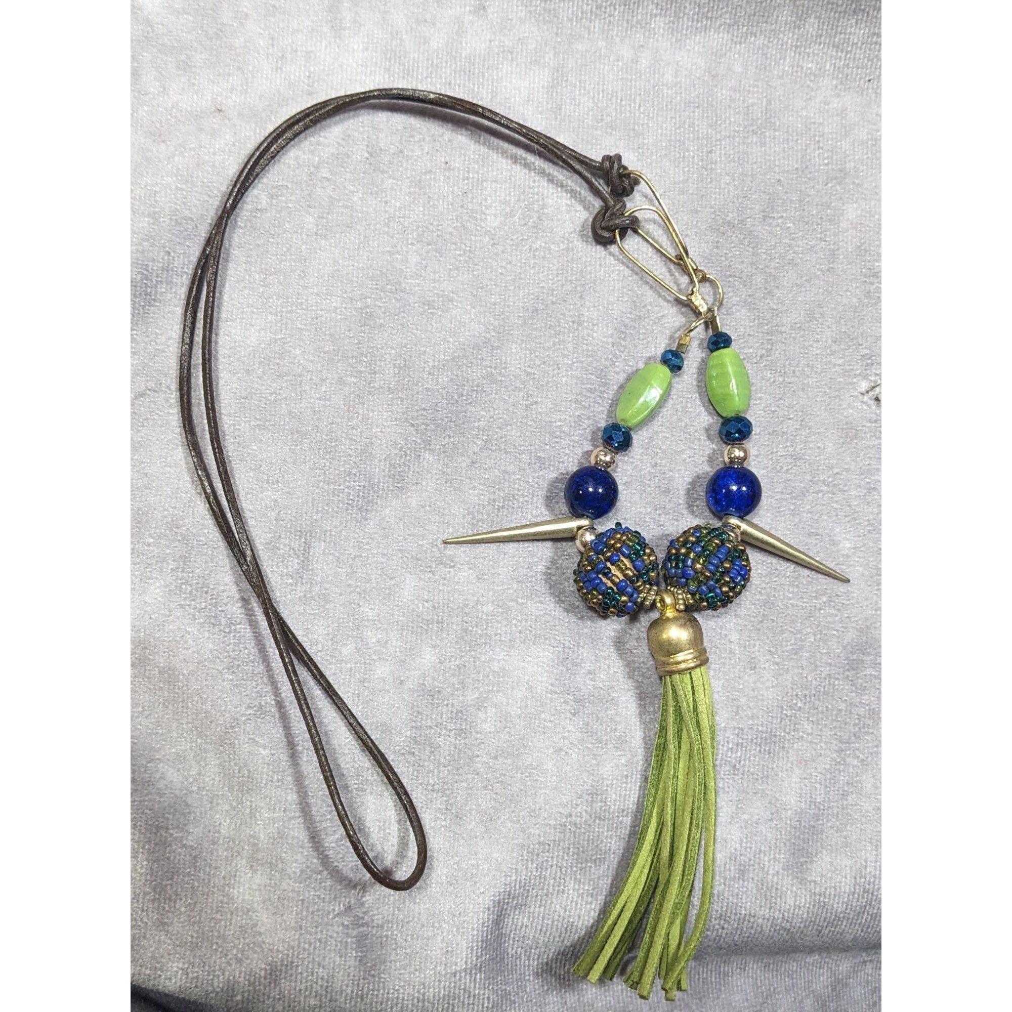 Other Bohemian Abstract Blue And Green Statement Necklace Size ONE SIZE - 5 Thumbnail