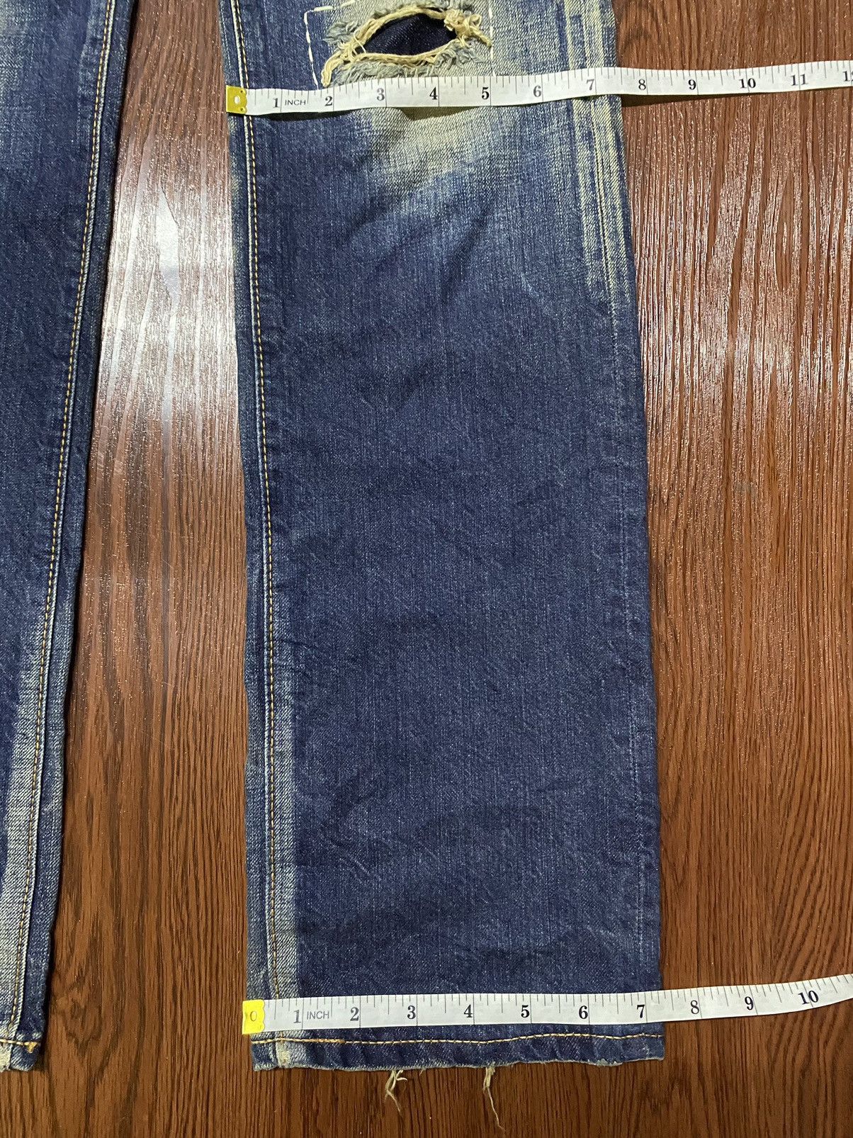 Japanese Brand Vintage Japanesed Brand Edwin MudWash Distressed Fit Jeans Size US 31 - 15 Thumbnail