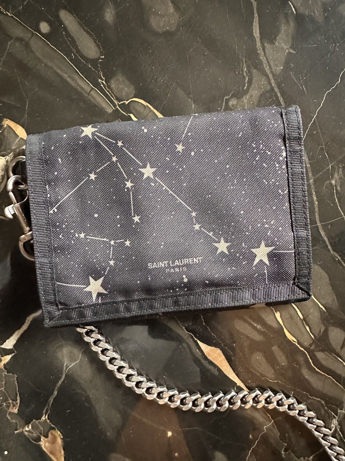 YSL Nylon discount Mens Wallet Orion Stars Constellations Saint Laurent