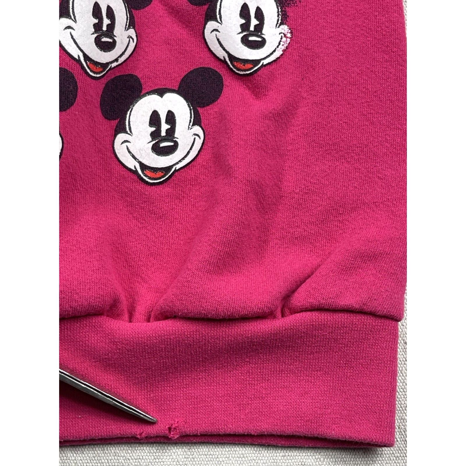 Disney VINTAGE Disney Mickey Face All Over Print Crewneck Sweatshirt - Size L (Adult) Pink, 90s Cartoon Logo, Unisex, Pullover, Cotton Blend, Fleece, USA Size US L / EU 52-54 / 3 - 8 Thumbnail