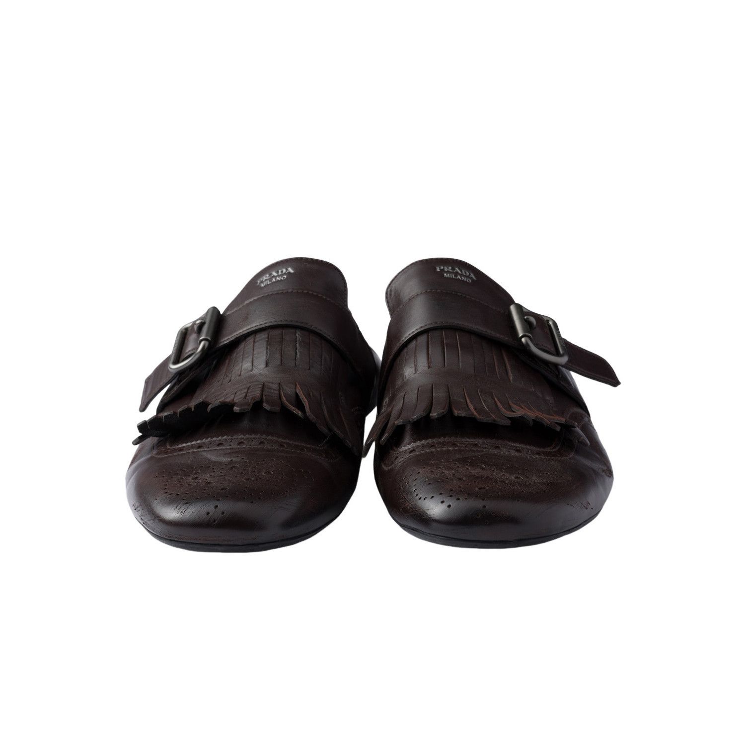 Prada PRADA $1320 Dark Brown Shuffle Monk Shoes New & Authentic (M Size US 8.5 / EU 41-42 - 5 Thumbnail