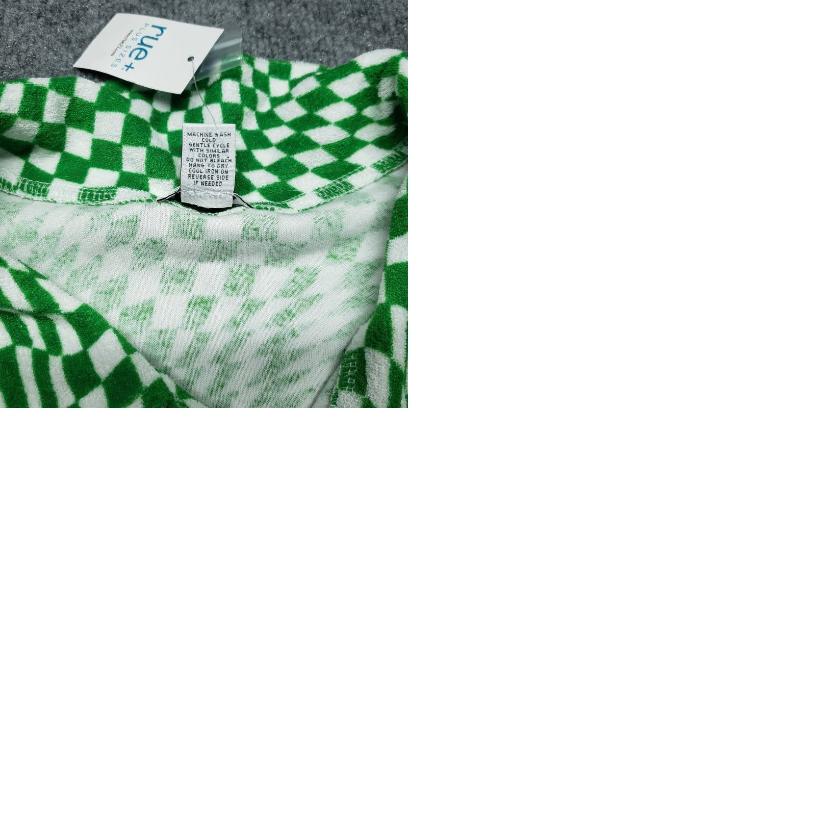 Vintage VINTAGE Rue21 Top Womens Plus 3X Green Checkered Short Sleeve Button Up Collared New Size XXL / US 16-18 / IT 52-54 - 9 Thumbnail
