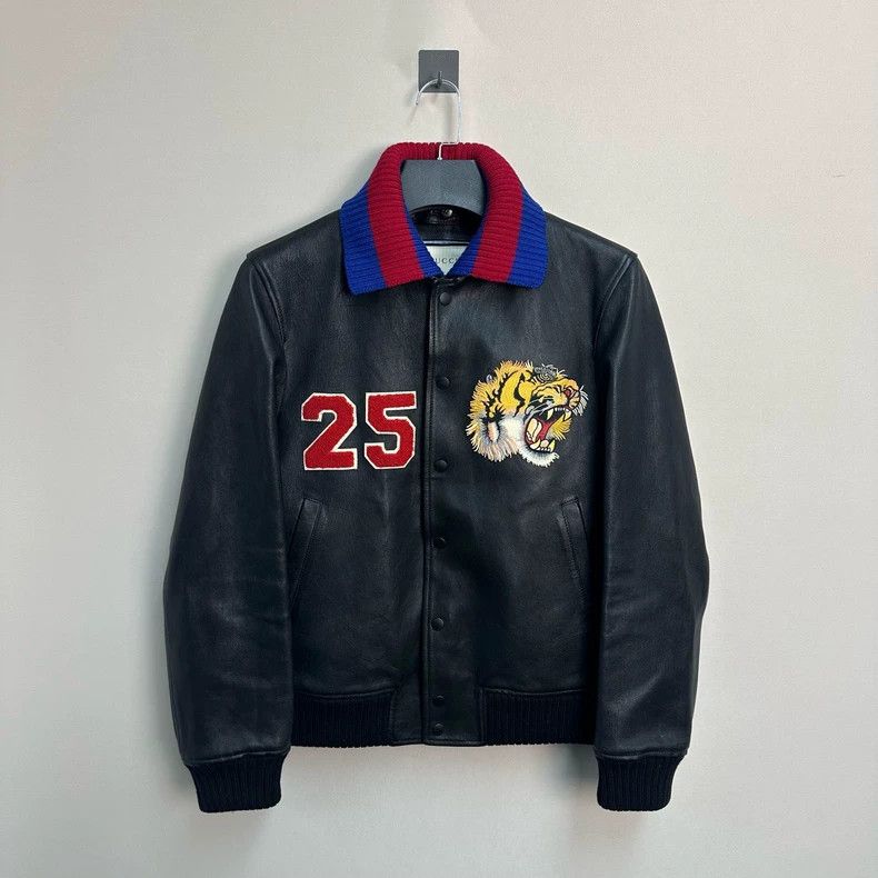 Gucci Gucci Tiger Embroidery Leather Jacket - dmc Size US M / EU 48-50 / 2 - 1 Thumbnail