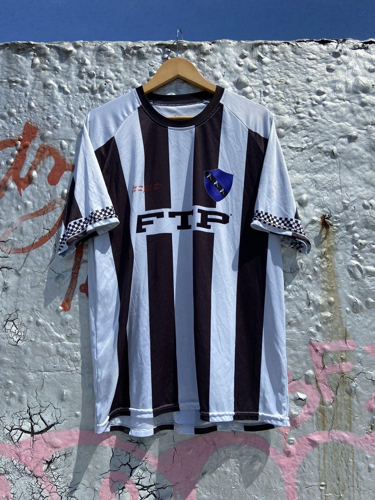 image of Fuck The Population Ftp Soccer Jersey in Black/White, Men's (Size Large)