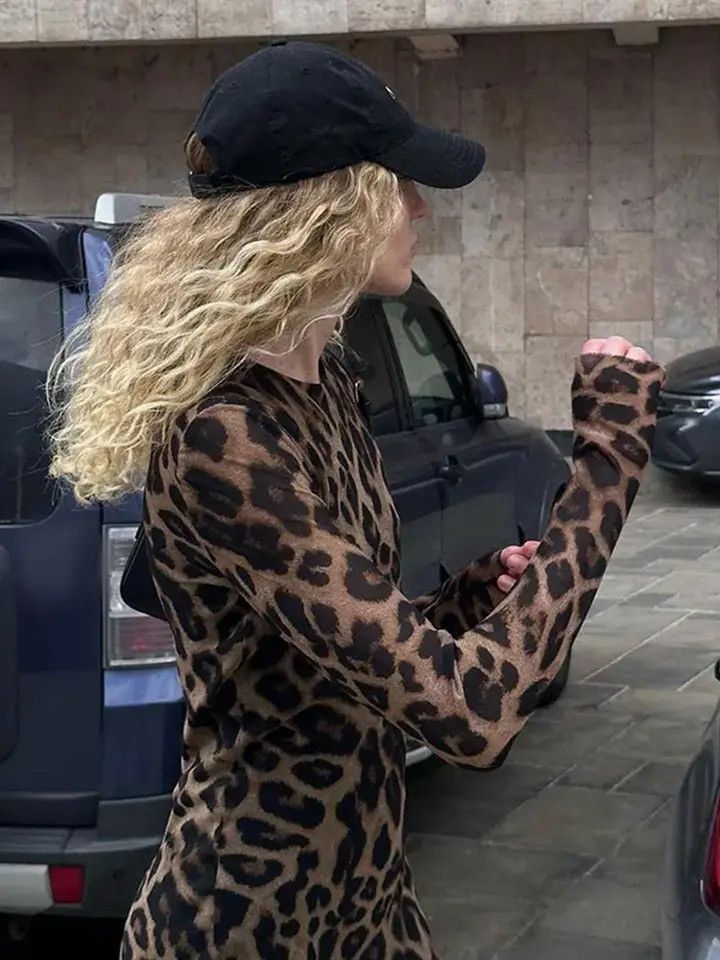 Designer Leopard Print Mini Women Dress y2k Size S / US 4 / IT 40 - 7 Thumbnail